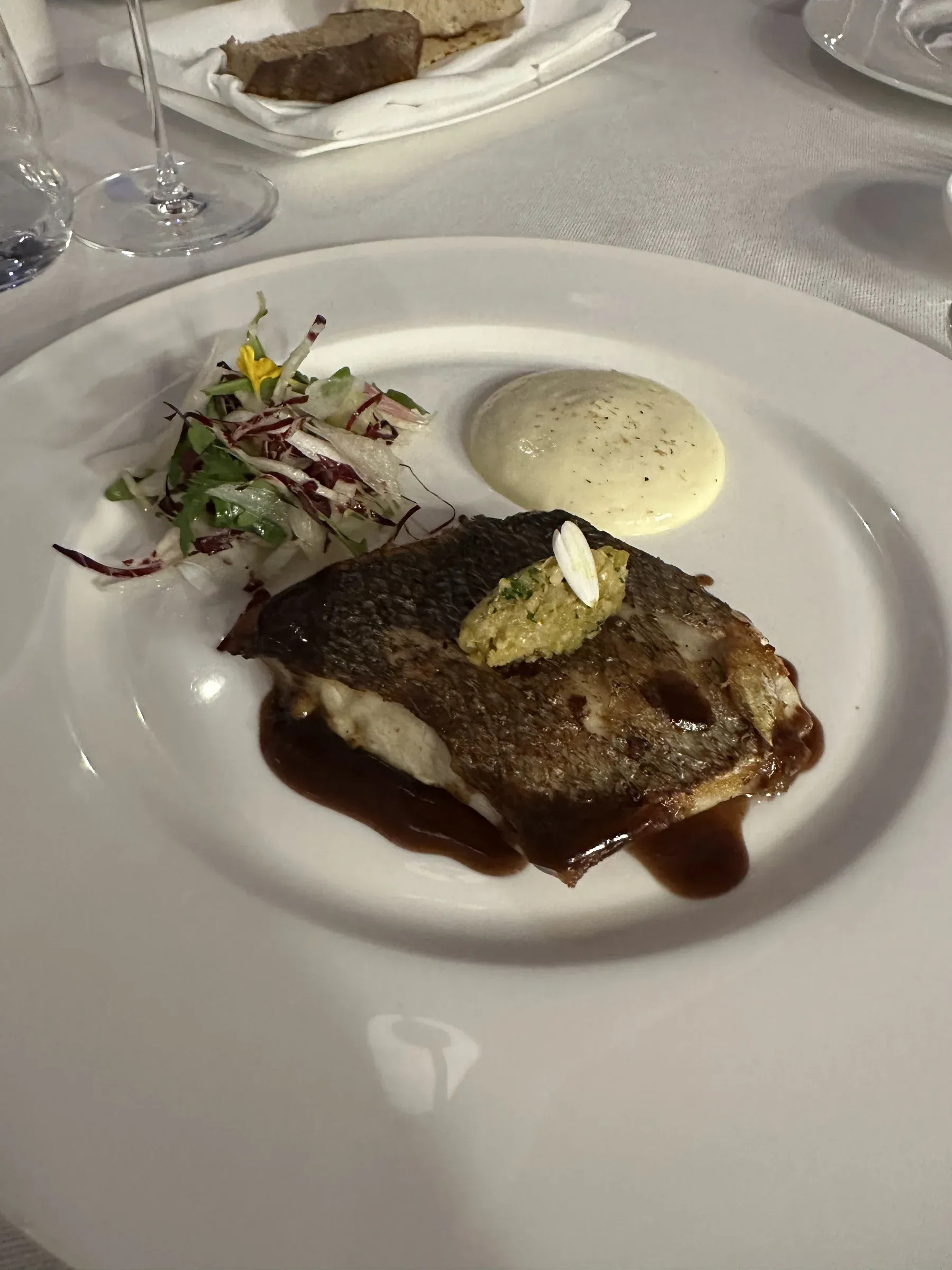 A row of small opening plates at dinner aboard Explora I