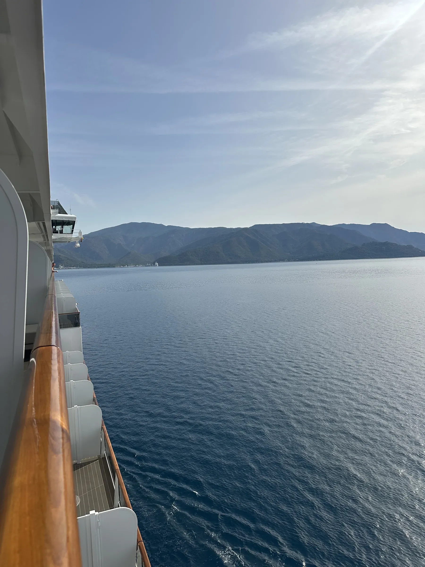 The Mediterranean framed by the window of my suite aboard Explora I